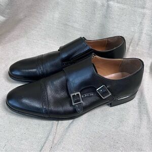 Aldo Monkstrap Black Leather Loafer Size 10.5